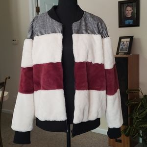 NWT Faux Fur Bomber Jacket